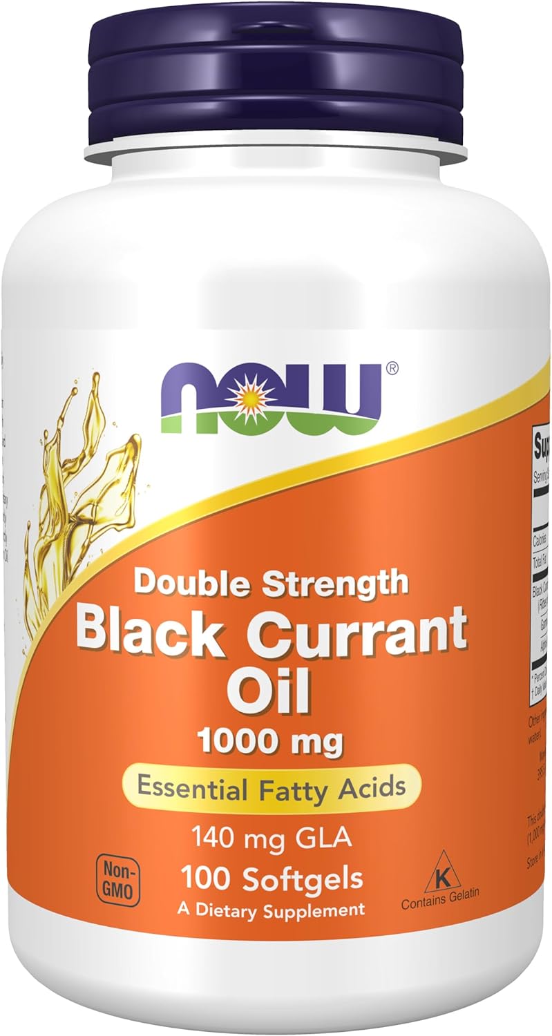 Black Currant Oil, 1,000 mg, 100 Softgels by NOW