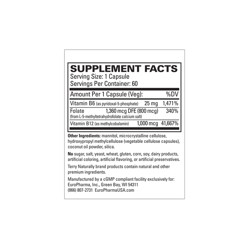 Terry Naturally BioActive Vitamin B 60 Capsules