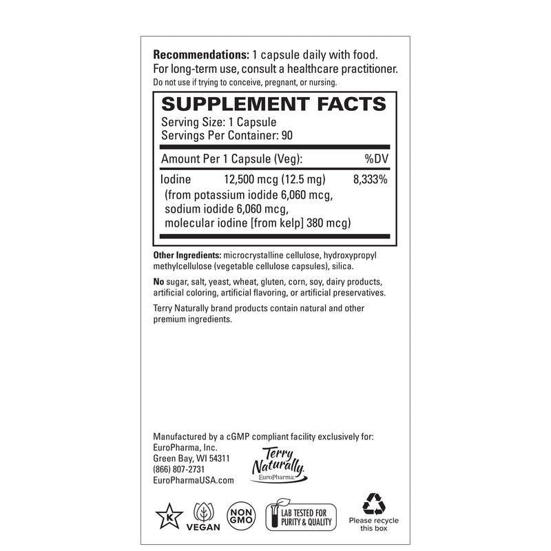 Terry Naturally Tri-Iodine 12.5 mg 90 Capsules