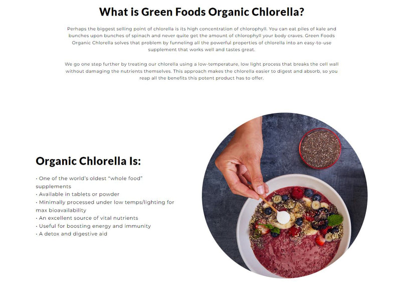 ORGANIC CHLORELLA POWDER 2.1 OZ