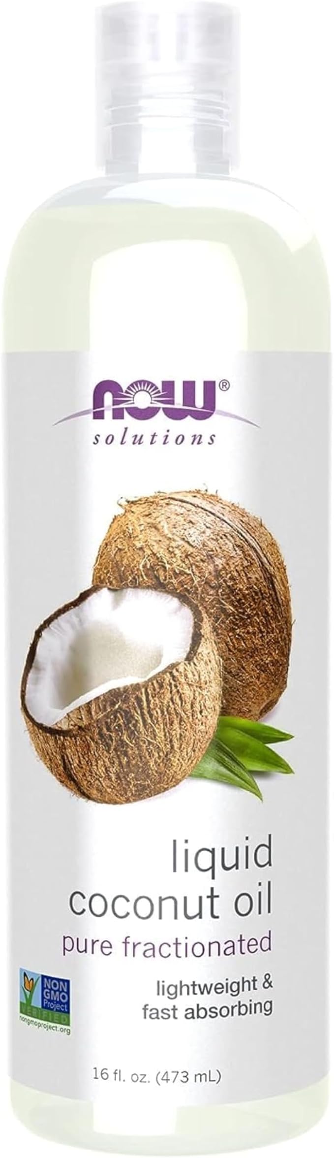Liquid Coconut Oil, Pure Fractionated, 16 fl oz (473 ml) by NOW