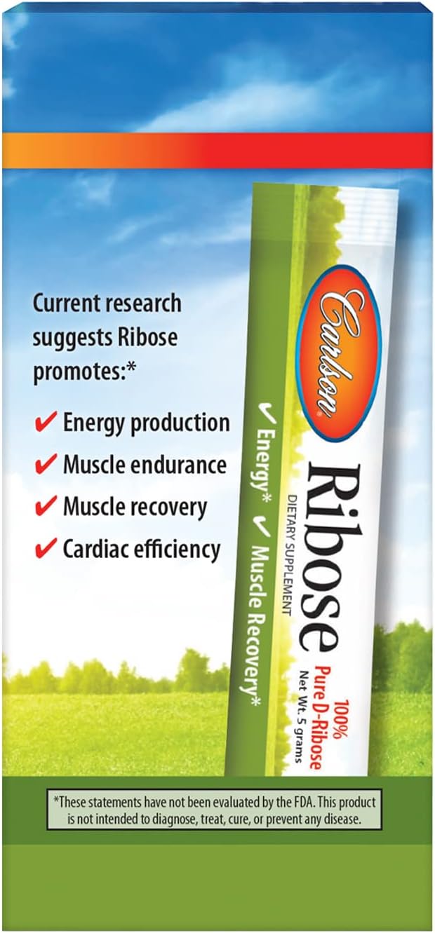 Ribose, 30 Single Serving Packets, 5 g Each by Carlson