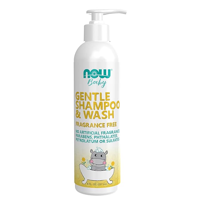 Gentle Baby Shampoo & Wash,  Fragrance Free, 8 fl oz (237 ml) by NOW