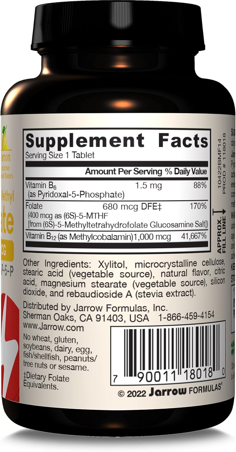 Methyl B-12 1000 mcg & Methyl Folate 400 mcg 100 Lozenges