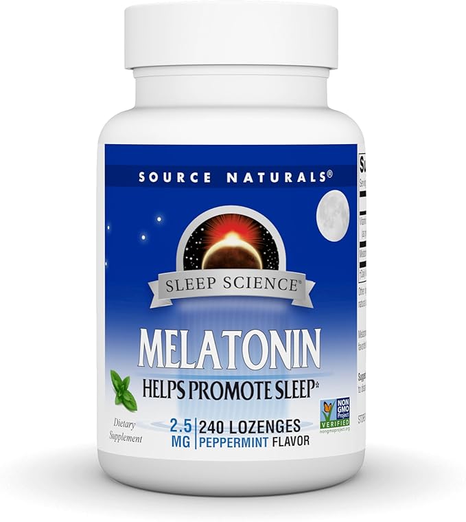 Sleep Science®, Melatonin, Peppermint, 2.5 mg, 240 Lozenges by Source Naturals