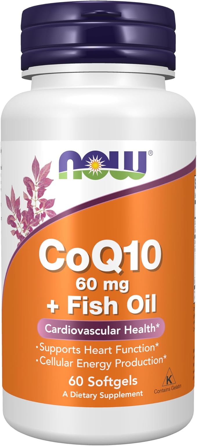 CoQ10 60 mg + Fish Oil – 60 mg, 60 Softgels by NOW