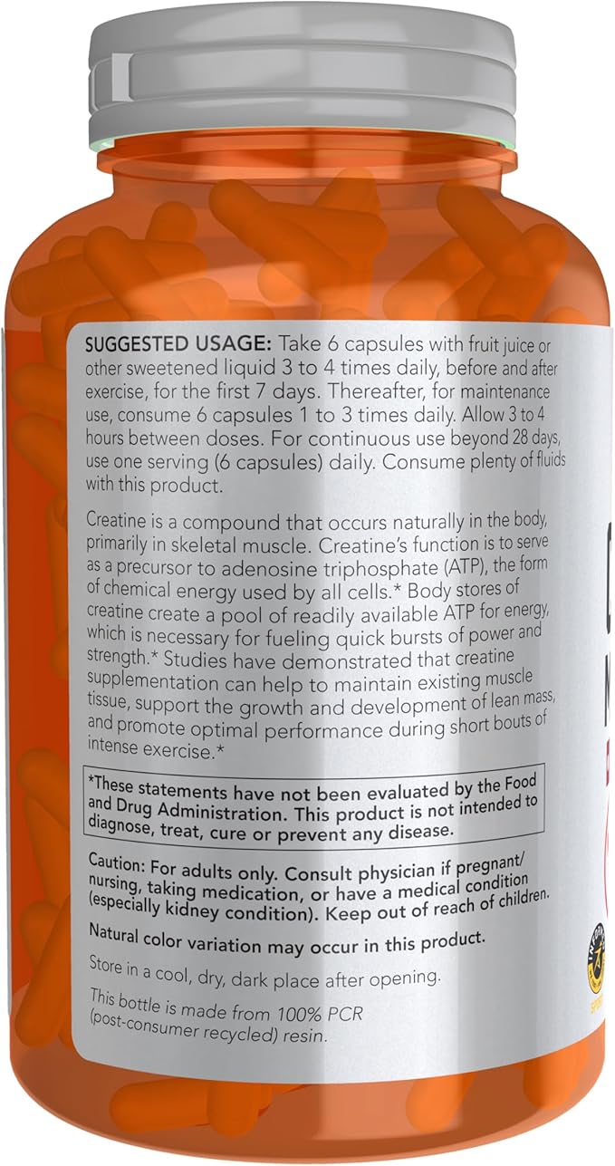 Creatine Monohydrate 750 mg - 240 Veg Capsules by NOW