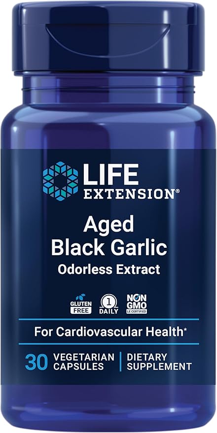 Aged Black Garlic, 30 Vegetarian Capsules (500 mg per Capsule) by Life Extension