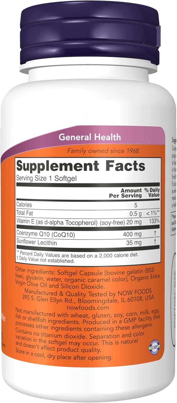 CoQ10 400 mg 30 Softgels by NOW