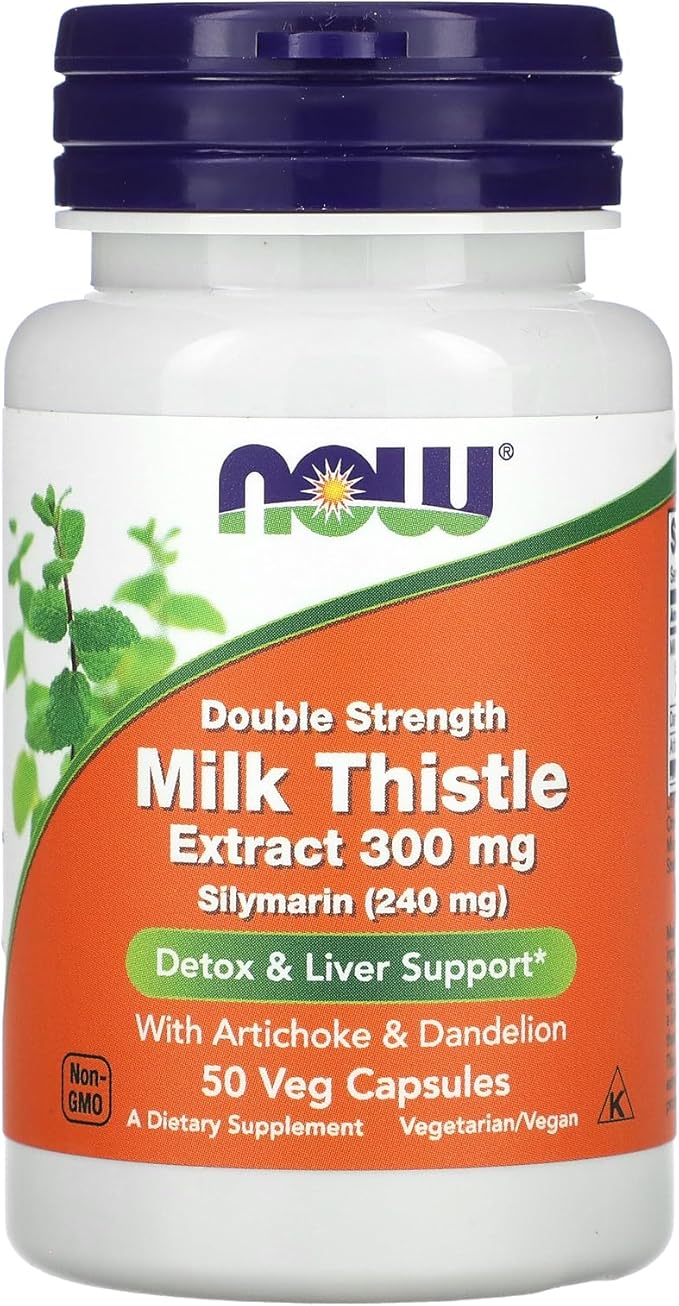 Milk Thistle, Double Strength 300 mg - 50 Veg Capsules by NOW