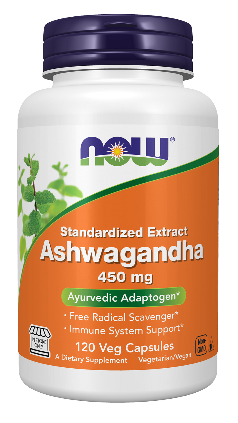 Ashwagandha 450 mg - 120 Veg Capsules by NOW