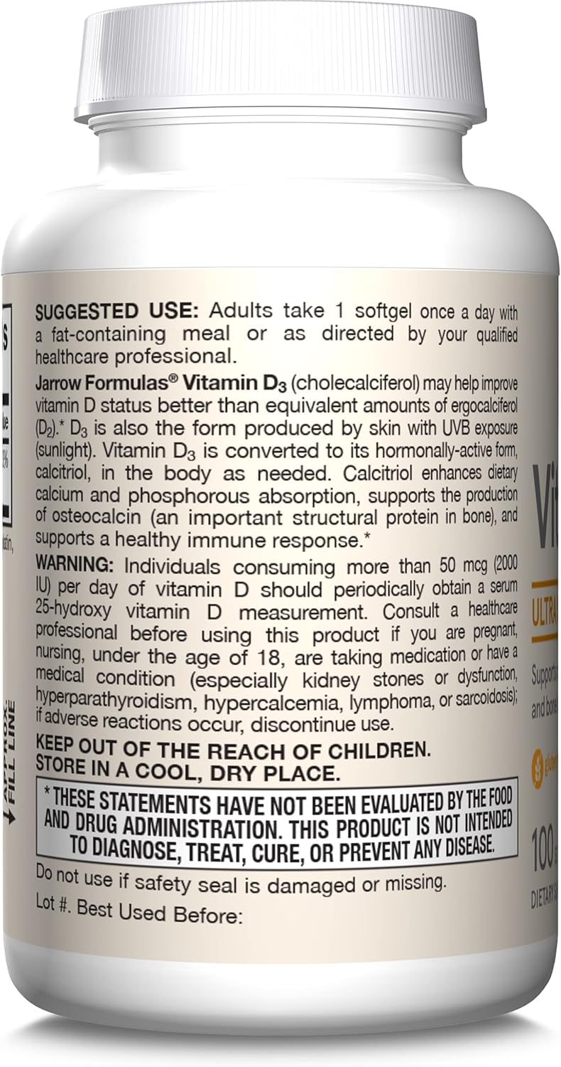Vitamin D3 62.5 mcg (2500 IU) 100 Softgels