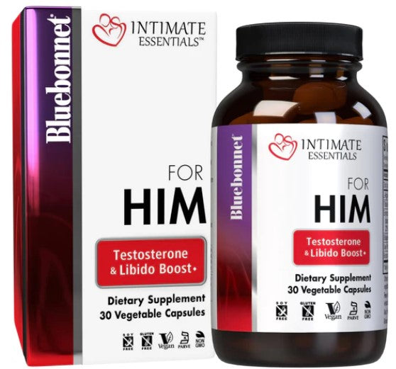 Intimate Essentials For Him Testosterone & Libido Boost, 30 Veg Capsules - by Bluebonnet