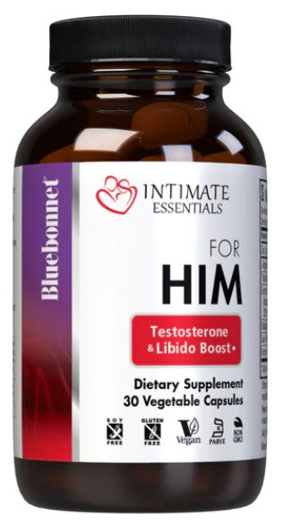 Intimate Essentials For Him Testosterone & Libido Boost, 30 Veg Capsules - by Bluebonnet