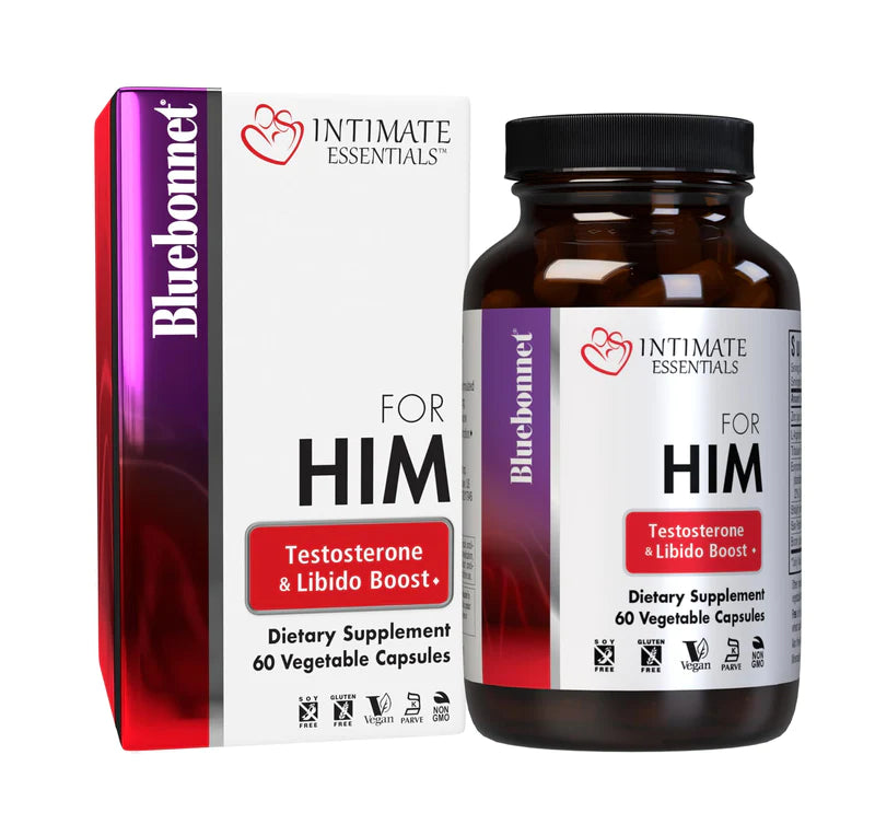 Intimate Essentials For Him Testosterone & Libido Boost, 60 Veg Capsules - by Bluebonnet