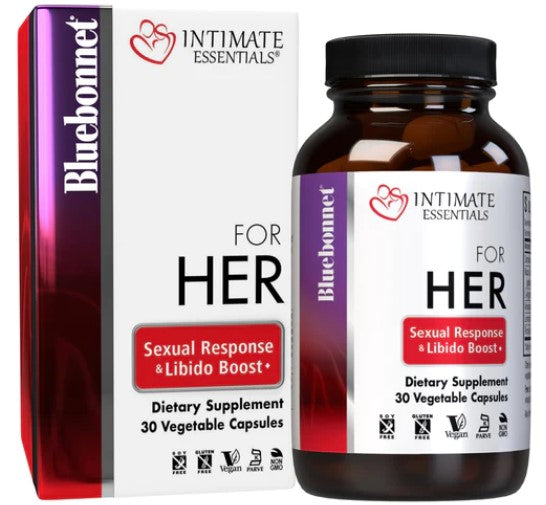 Intimate Essentials For Her Sexual Response & Libido Boost, 30 Veg Capsules - by Bluebonnet