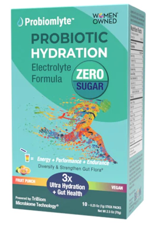 Probiomlyte Probiotic Hydration Fruit Punch, Zero Sugar, 10 - 0.25 oz (7 g) Sticks, by BIOM Probiotics