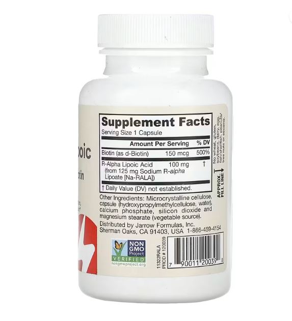 R-Alpha Lipoic Acid + Biotin 60 Veggie Caps