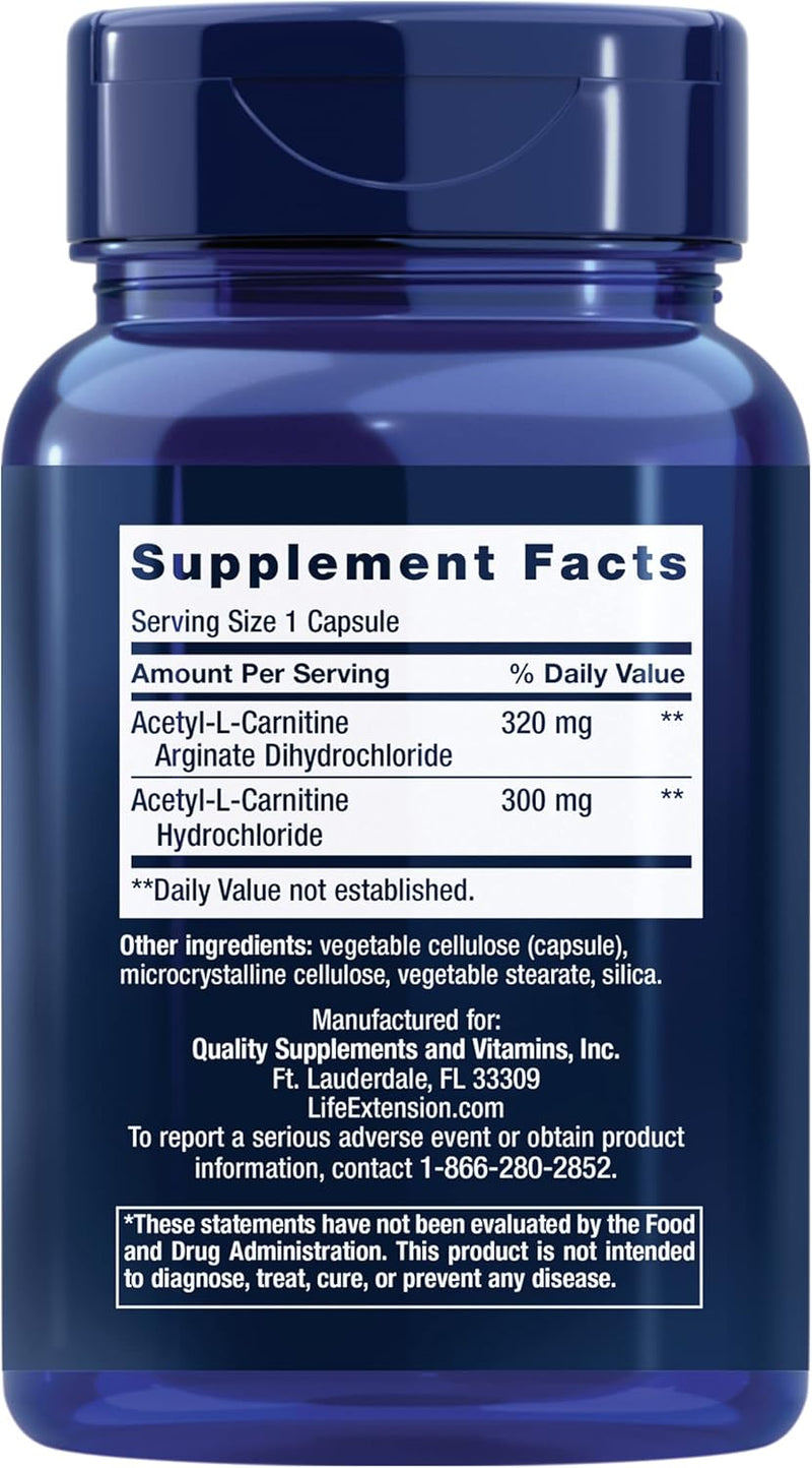 Acetyl-L-Carnitine Arginate 90 Caps by Life Extension