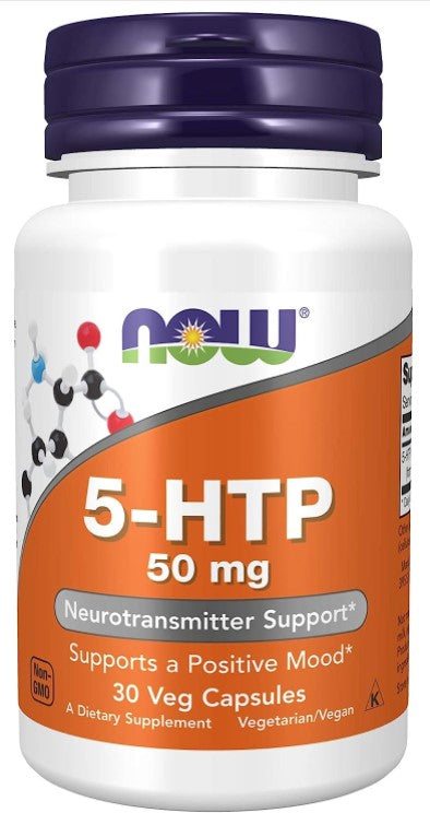 5-HTP, 50 mg, 30 Veg Capsules, by NOW