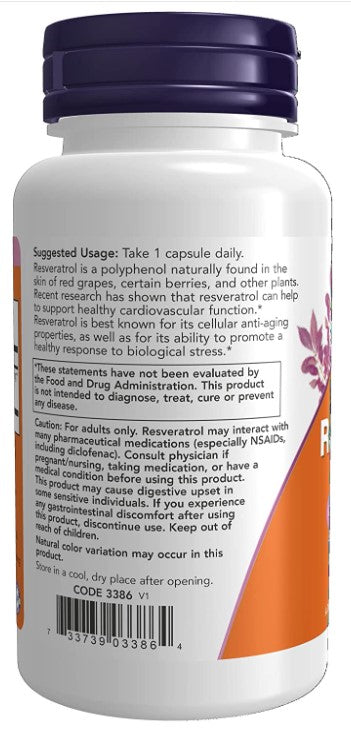 Extra Strength Resveratrol, 350 mg, 60 Veg Capsules, by NOW