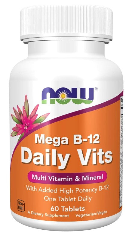 Mega B-12 Daily Vits - 60 Tablets, by NOW