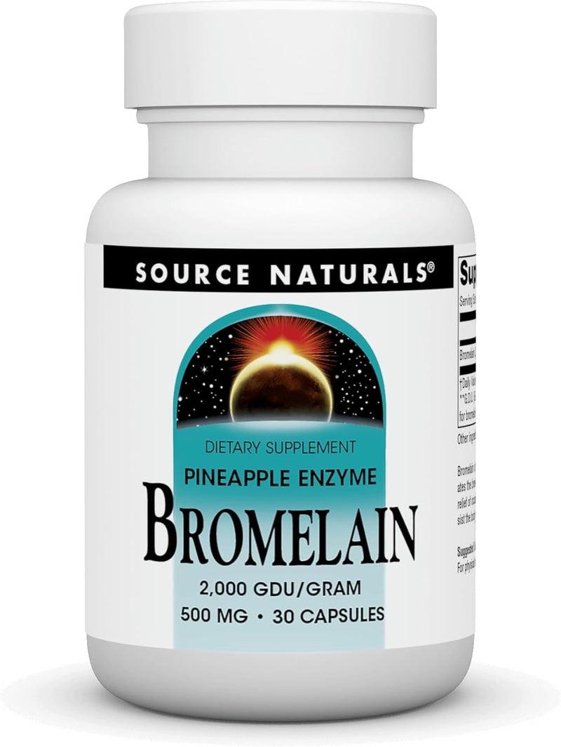 Bromelain 2000 GDU, 500mg, 30 capsules by Source Naturals