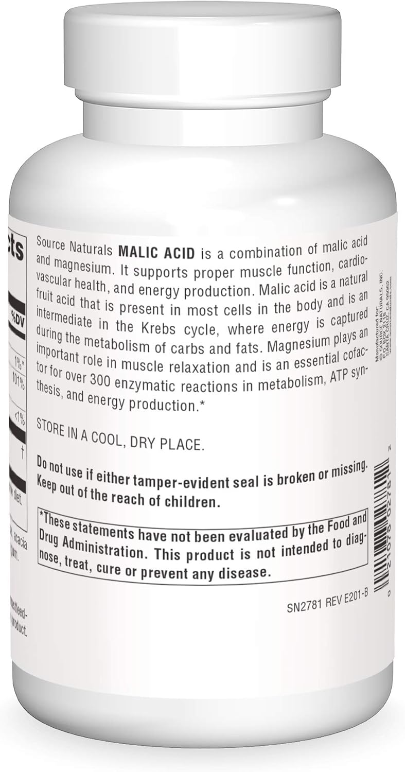Malic Acid 240 Tabs by Source Naturals