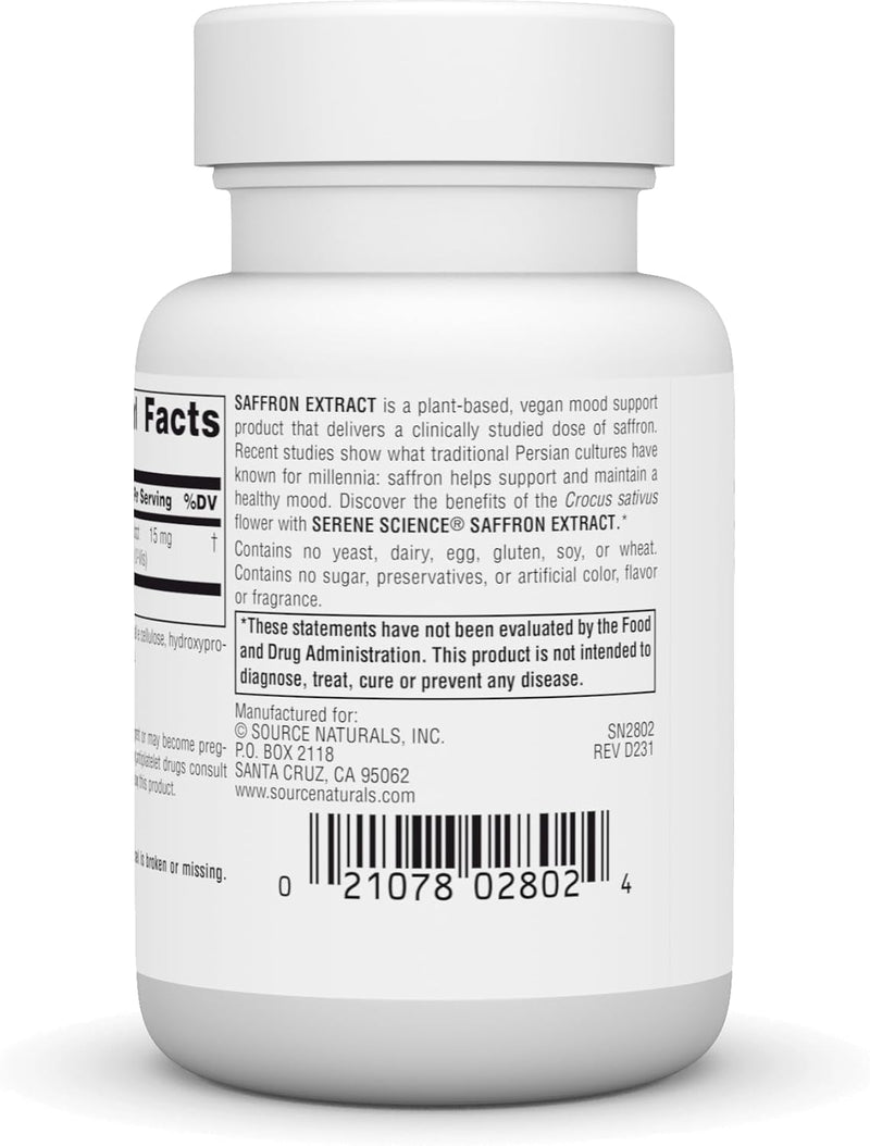 Saffron Extract 60 Tabs by Source Naturals