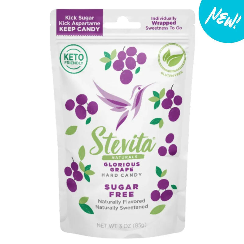 Sugar Free Glorious Grape Hard Candy Pouch 3 oz (85 g) by Stevita Naturals