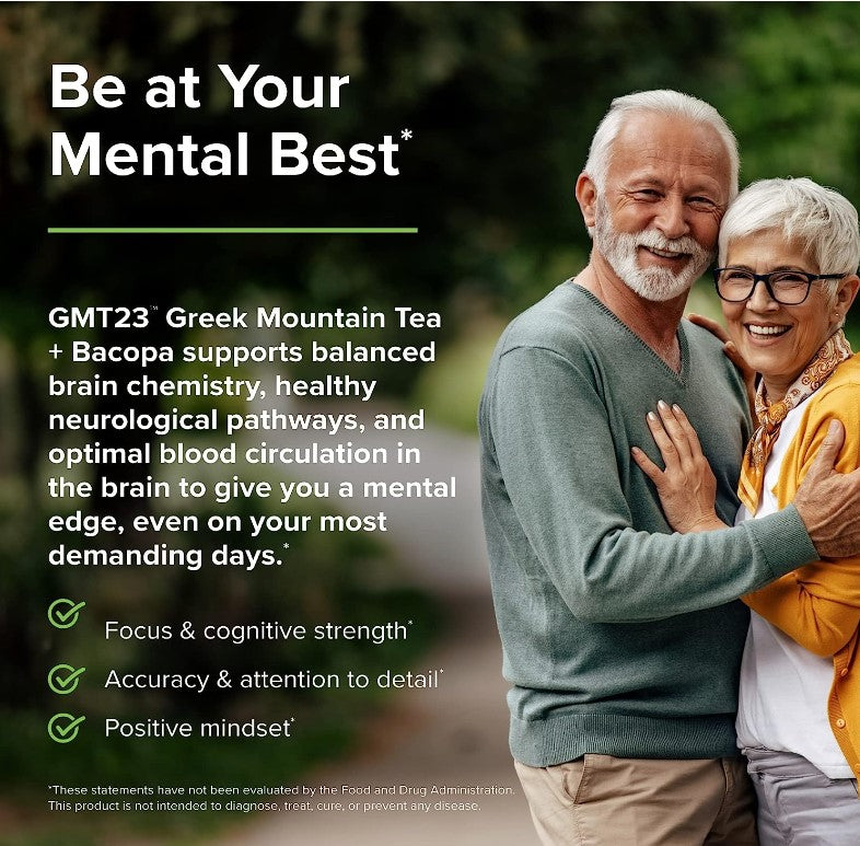 Terry Naturally GMT23™ Greek Mountain Tea + Bacopa, 30 Capsules, by Europharma