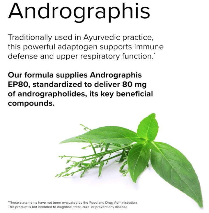 Terry Naturally Andrographis EP80 with Umckaloabo, 60 Capsules, by Europharma