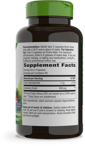 Cranberry Fruit 465 mg 180 Vegetarian Capsules by Nature&