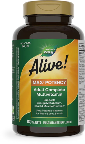 Alive! Max3 Daily Multi-Vitamin Max Potency No Added Iron 180 Tablets