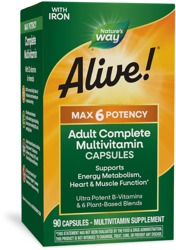 Alive! Max6 Daily Multi-Vitamin Max Potency 90 Veg Capsules