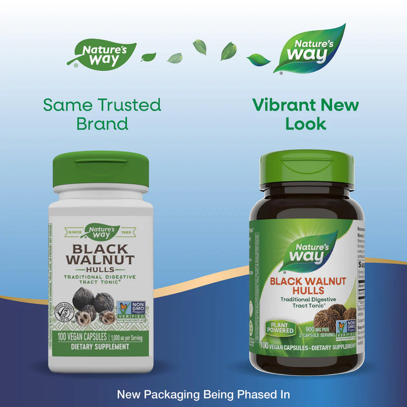 Black Walnut Hulls 900 mg 100 Veg Capsules by Nature&