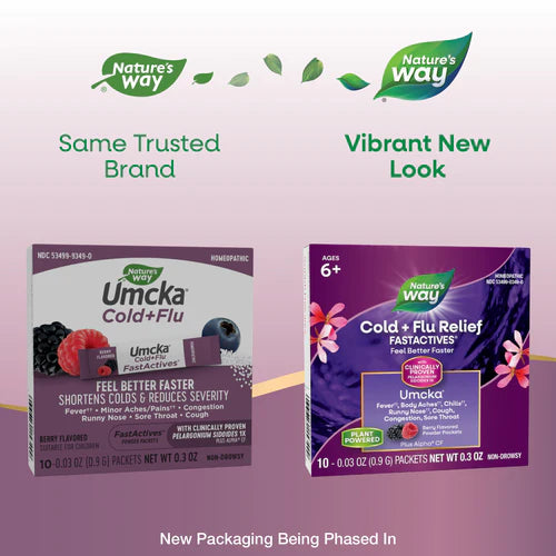 Umcka FastActives Cold+Flu Relief Berry Flavor 10 Packets by Nature&
