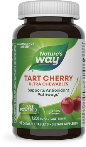 Tart Cherry Ultra Chewable Montmorency Cherry 90 Chewable Tablets by Nature&