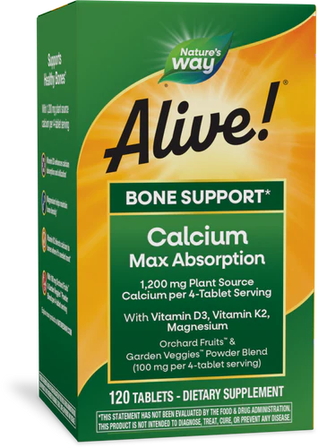 Alive! Calcium Bone Support 120 Tablets
