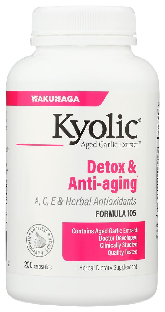 Formula 105 Aged Garlic Extract Detox and Anti-Aging 200 Capsules