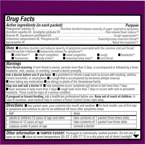 Umcka FastActives Cold+Flu Relief Berry Flavor 10 Packets by Nature&