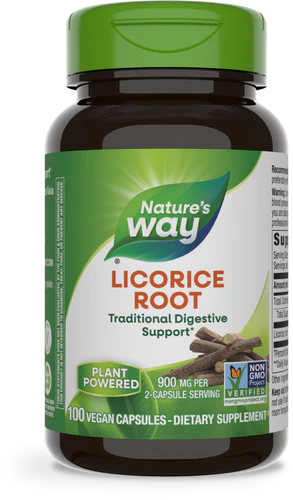 Licorice Root 450 mg 100 Vegetarian Capsules by Nature&