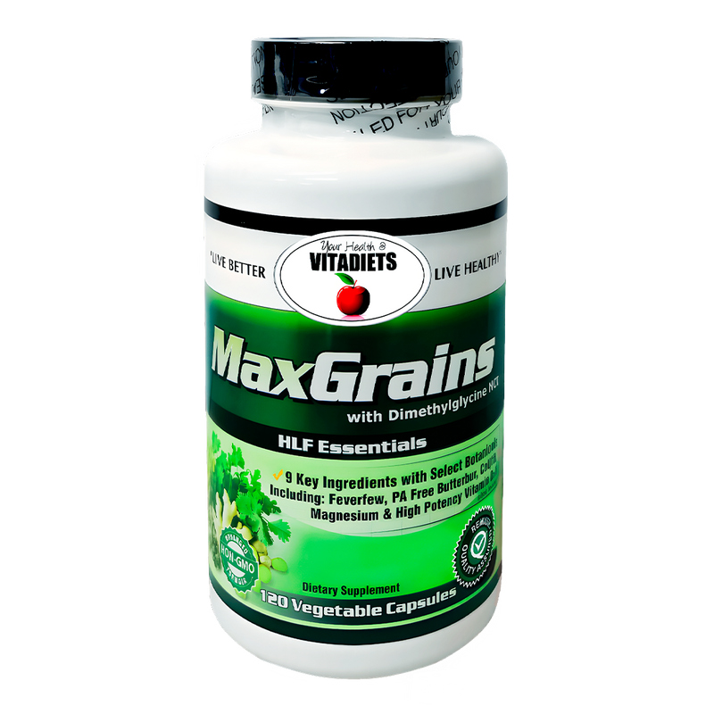 MaxGrains For Migraines and Headaches Relief 120 Vegetable Capsules by Your Health & Vitadiets
