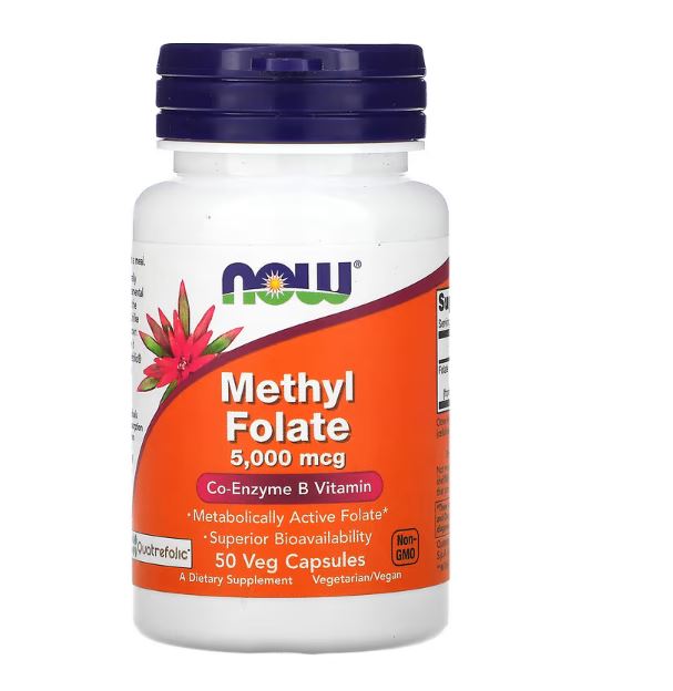 Methyl Folate 5000 mcg - 50 Veg Capsules, by NOW