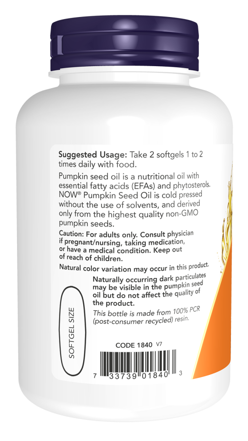 Pumpkin Seed Oil 1000 mg 200 Softgels by NOW