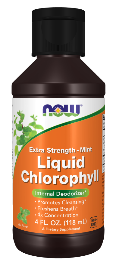 Liquid Chlorophyll Extra Strength Mint Flavor 4 fl. oz. (118 mL), NOW Foods