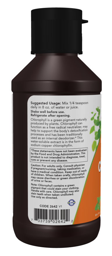 Liquid Chlorophyll Extra Strength Mint Flavor 4 fl. oz. (118 mL), NOW Foods