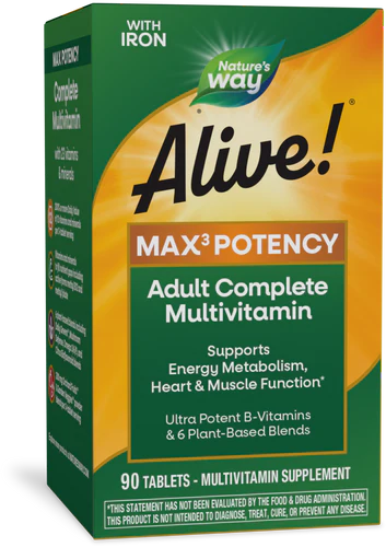 Alive! Max3 Daily Multi-Vitamin Max Potency 90 Tablets