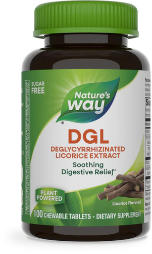 DGL Deglycyrrhizinated Licorice (Sugar Free) 100 Chewable Tablets