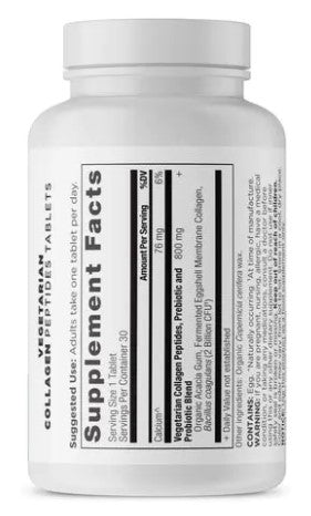 Vegetarian Collagen Peptides 800 mg, 30 Tablets, by Ancient Nutrition